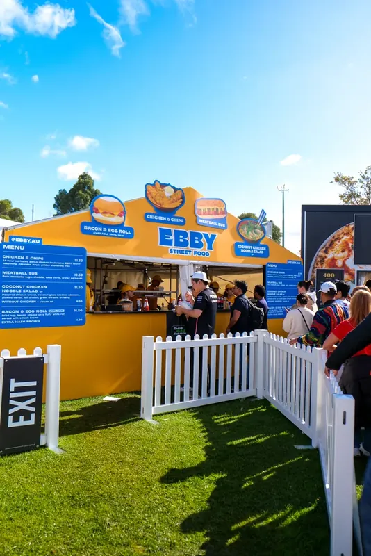 The EBBY stall at a major event, with customers queuing